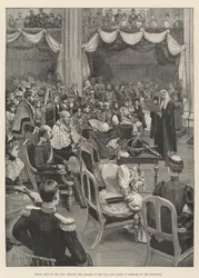 Royal Visit to the City, reading the Address to the King and Queen of Denmark in the Guildhall